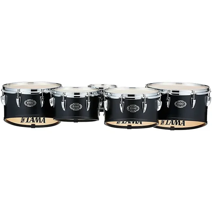 Tama Marching Fieldstar Marching Tenor Drums, Quint with Power Cut, Satin Black 6, 10 ,12, 13, 14 in. Guitar Center