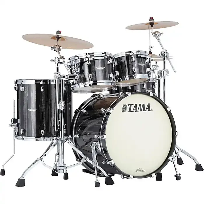 TAMA Starclassic Maple 4-Piece Shell Pack With 22″ Bass Drum and Chrome Shell Hardware Black Clouds and Silver Linings Guitar Center