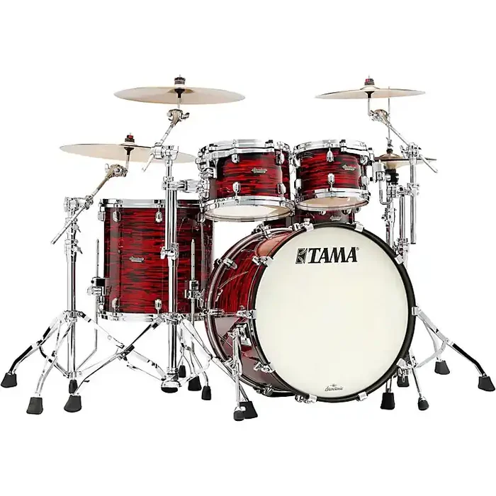 TAMA Starclassic Maple 4-Piece Shell Pack With 22″ Bass Drum and Chrome Shell Hardware Red Oyster Guitar Center