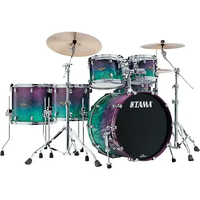 TAMA Starclassic Walnut/Birch 5-Piece Shell Pack with 22″ Bass Drum and Chrome Hardware Nebula Mappa Burl Fade Guitar Center