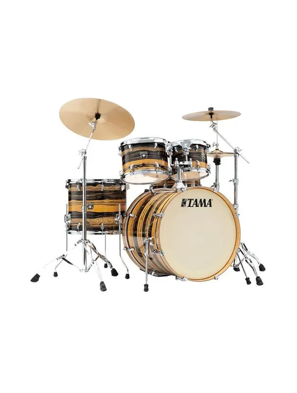 Tama Superstar Classic 5-pc Shell Pack w/22″ Kick – Natural Ebony Tiger Wrap
