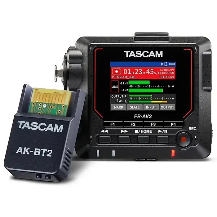 TASCAM FR-AV2 Compact 32-Bit Field Recorder & Timecode Generator with AK-BT2 Bluetooth Adapter Guitar Center