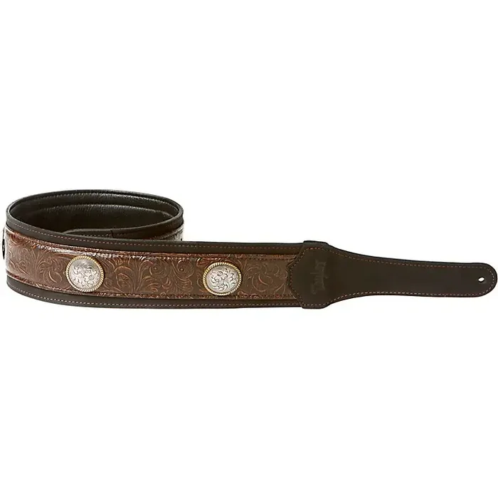 Taylor Grand Pacific Leather Strap, Nickel Conchos Black 3 in. Guitar Center