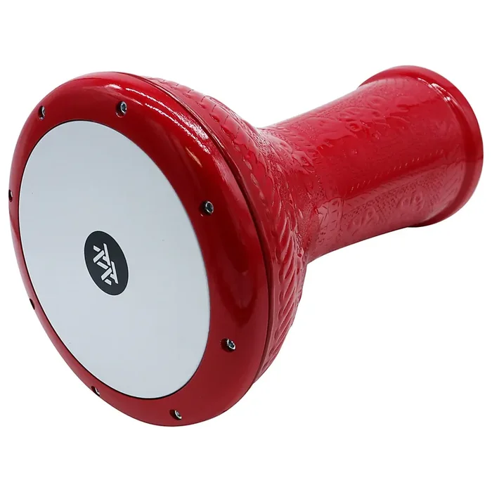 The 17‘‘ Totally Engraved Red Wave Zaza Percussion Egypt Style Darbuka Doumbek