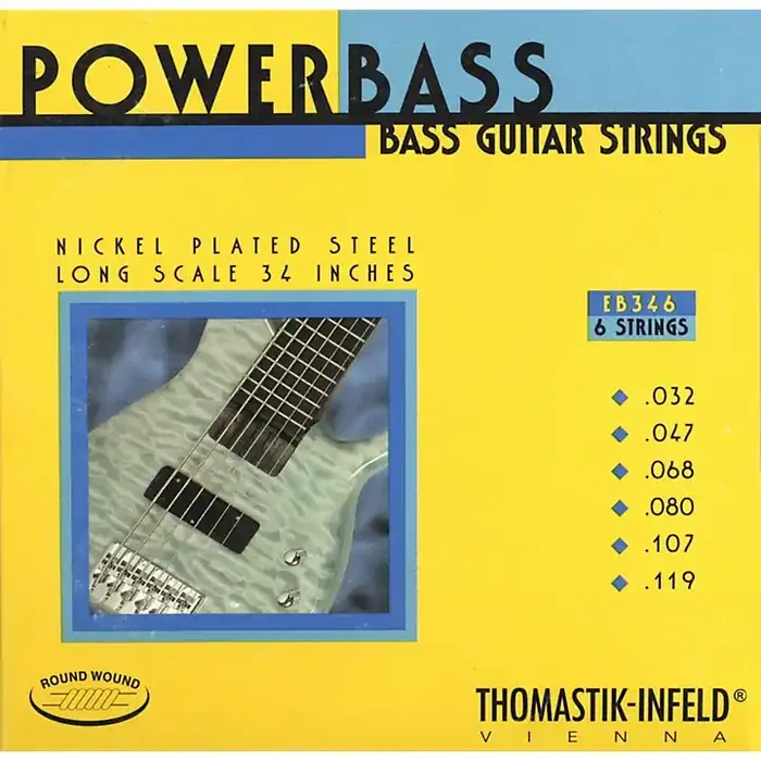 Thomastik EB346 Medium Light Power Bass Roundwound 6-String Bass Strings Guitar Center