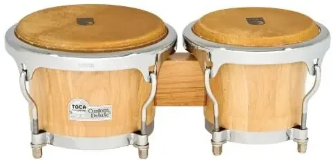 Toca 4600-NW Custom Deluxe Wood Bongos – Natural Wood Finish
