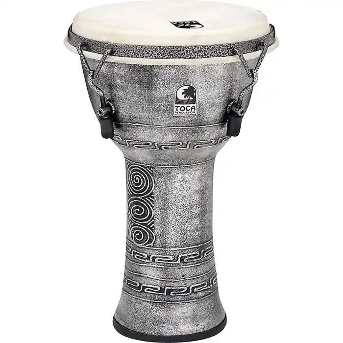 Toca Freestyle Antique-Finish Djembe 9 in. Silver Guitar Center
