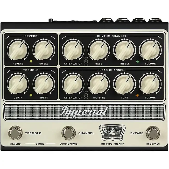 Tone King Imperial Preamp Effects Pedal Cream and Black