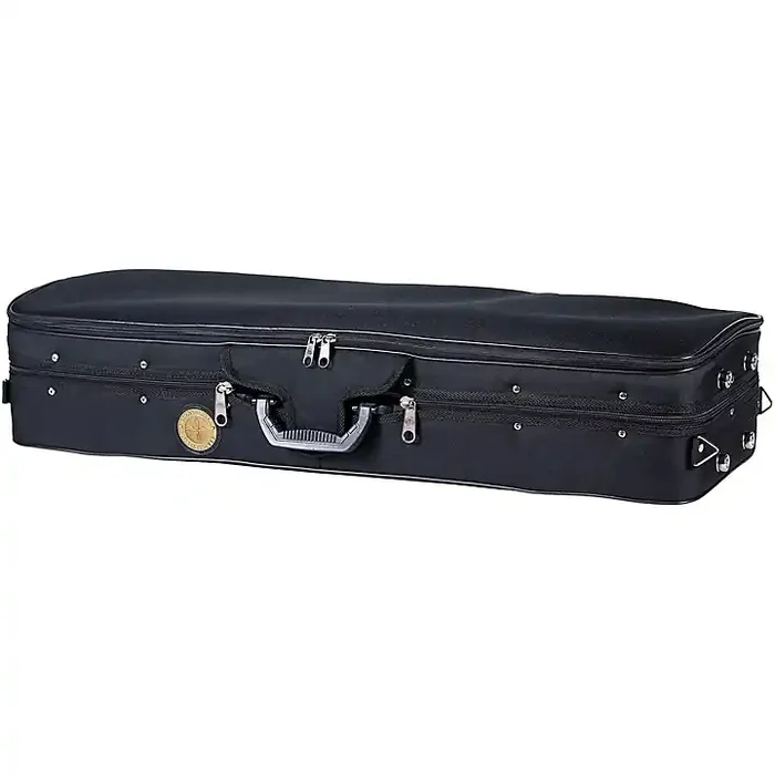 Travelite TL-35 Deluxe Violin Case – Oblong 4/4 Size Black Exterior, Green Interior Guitar Center