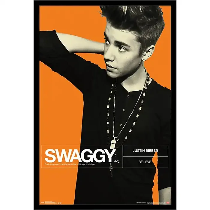 Trends International Justin Bieber – Swaggy Poster Framed Black Guitar Center