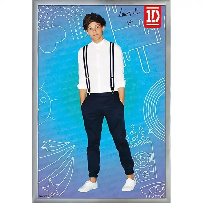 Trends International One Direction – Louis Pop Poster Framed Silver Guitar Center