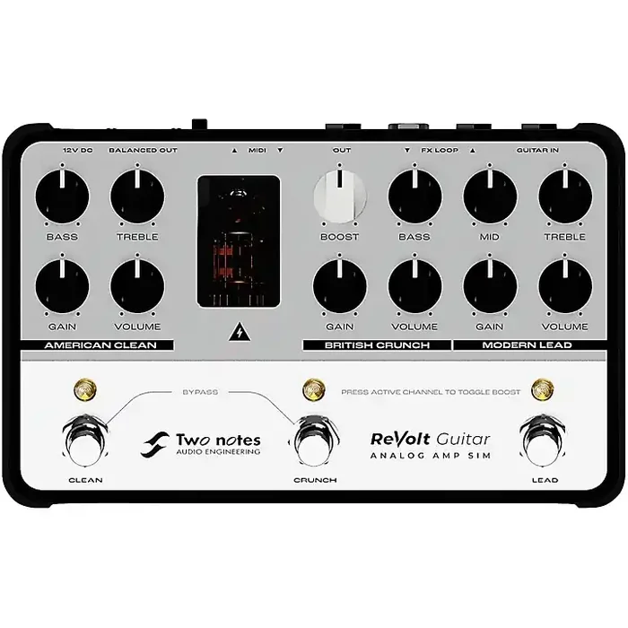 Two Notes AUDIO ENGINEERING ReVolt 3-Channel All-Analog Guitar Simulator Pedal Silver and Black Guitar Center
