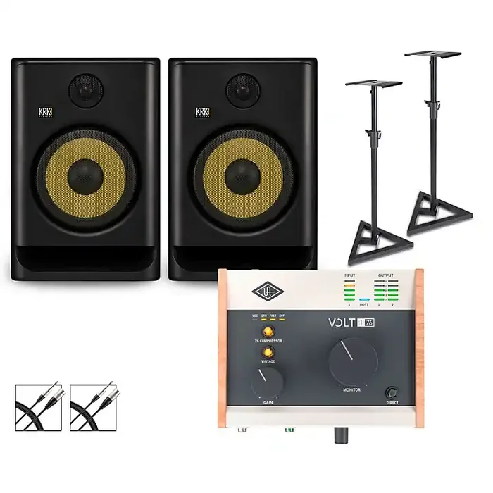 Universal Audio Volt 176 with KRK ROKIT G5 Studio Monitor Pair (Stands & Cables Included) ROKIT 8 Guitar Center