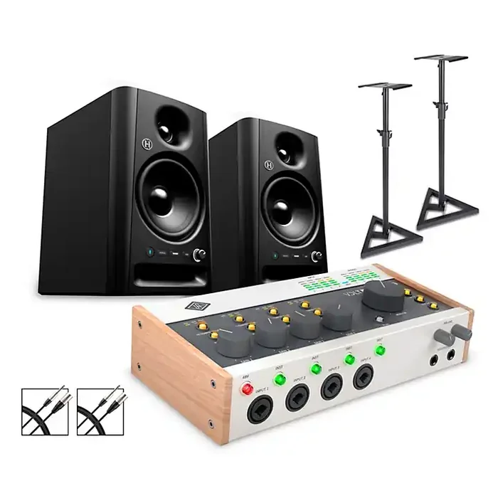 Universal Audio Volt 476P Audio Interface Bundle With Harbinger Studio Monitor Pair, Stands & Cables SM505 Guitar Center