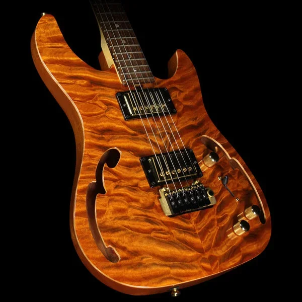 Used 2006 Brian Moore C90-P Hollowbody Electric Guitar Copperhead
