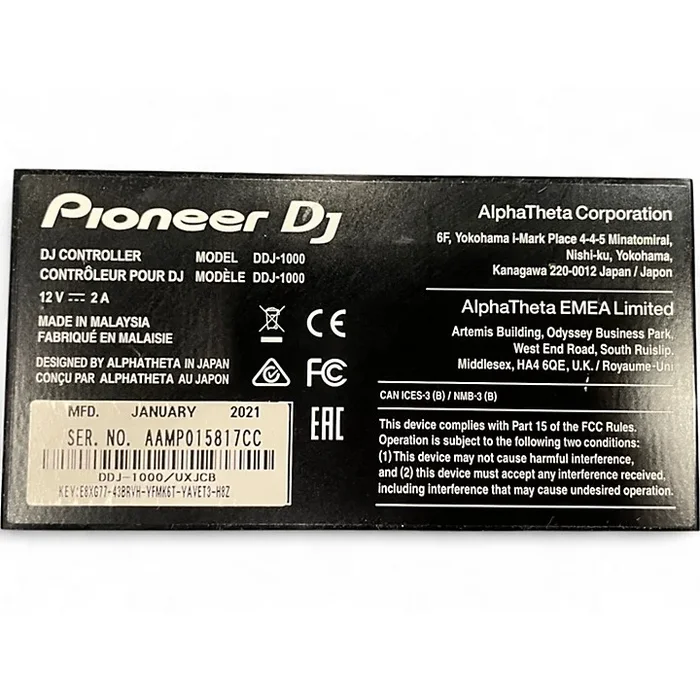 Used 2021 Pioneer DJ DDJ1000 DJ Controller