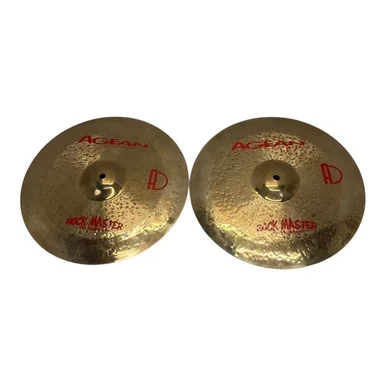 Used Agean Rock Master 14 Hi Hats Hi Hat Cymbals 14″