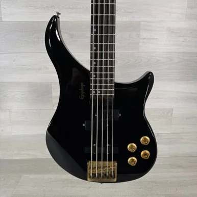 Used Epiphone EBM-5 Bass Guitar – Ebony – Case Included