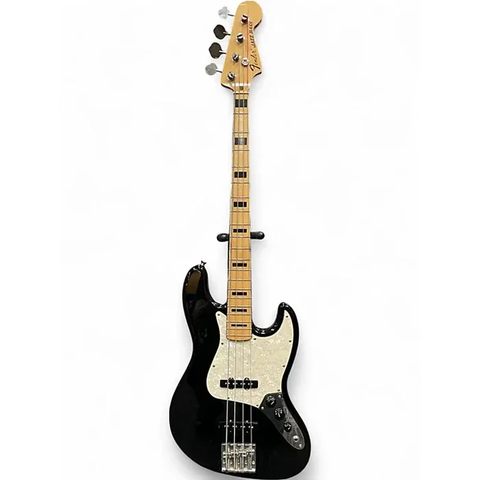 Used Fender Geddy Lee Artist Series Signature Jazz Bass MIJ Black Electric Bass Guitar Black