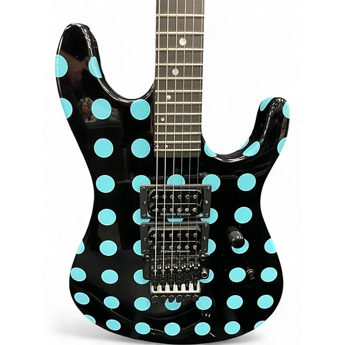 Used Kramer NIGHTSWAN BLACK/BLUE POLKA DOT Solid Body Electric Guitar BLACK/BLUE POLKA DOT