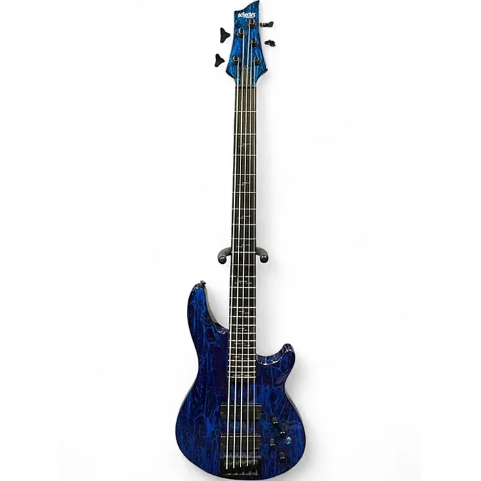 Used Schecter Guitar Research C-5 SILVER MOUNTAIN Electric Bass Guitar SILVER MOUNTAIN