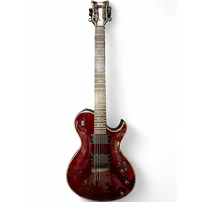 Used Schecter Guitar Research Hellraiser Solo 6 Cherry Solid Body Electric Guitar Cherry