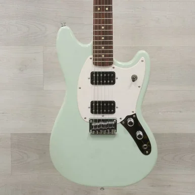 Used Squier BULLET MUSTANG HH Offset Double Cutaway Electric Guitar Green 6-String