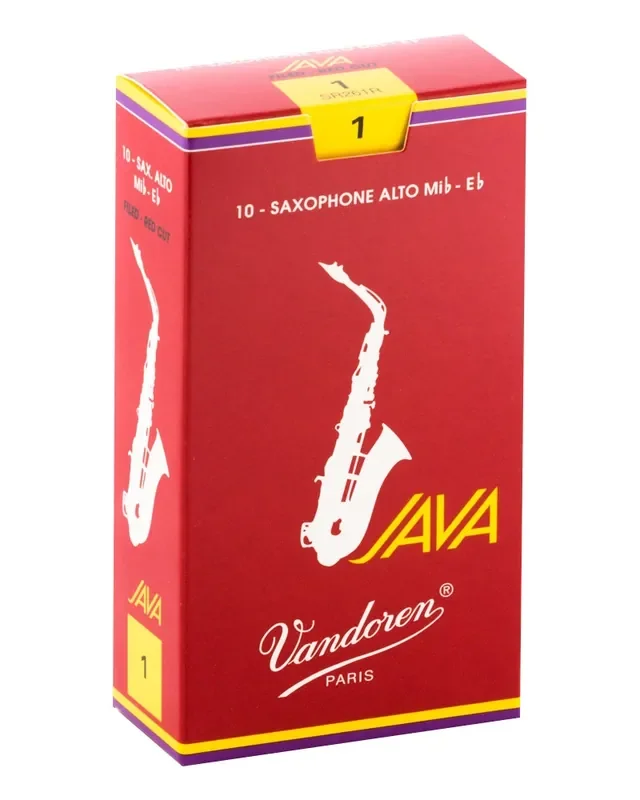 Vandoren Alto Sax Java Red Reeds Strength 1; Box of 10