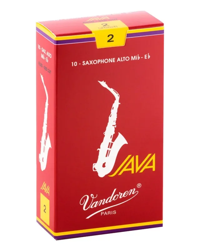 Vandoren Alto Sax Java Red Reeds Strength 2; Box of 10