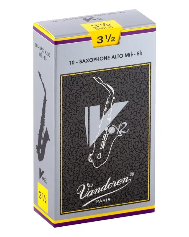 Vandoren Alto Sax V.12 Reeds Strength 3.5; Box of 10