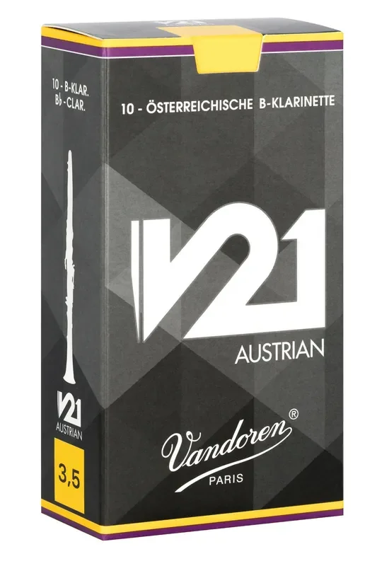 Vandoren Bb Clarinet Austrian V21 Reeds Strength 5+; 10 in Box
