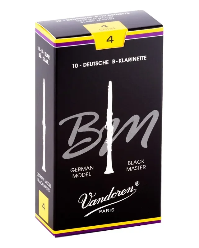 Vandoren Bb Clarinet Black Master Reeds Strength 4; Box of 10