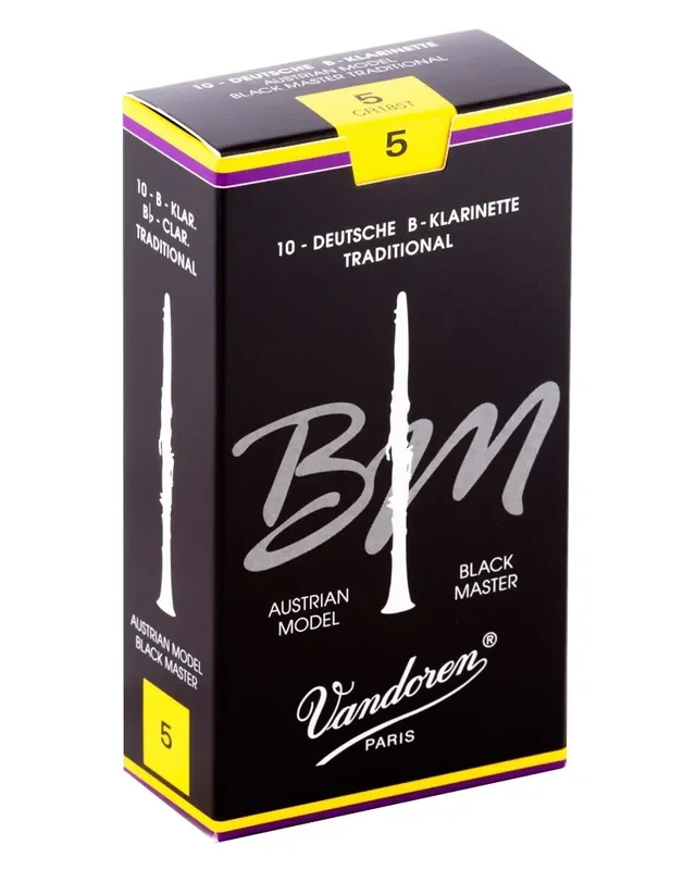 Vandoren Bb Clarinet Black Master Traditional Reeds Strength 5; Box of 10