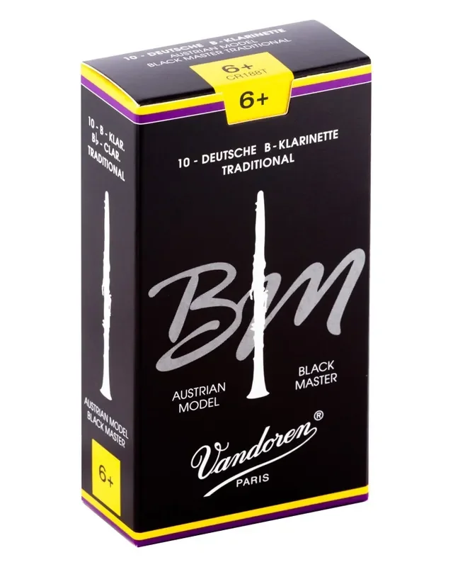 Vandoren Bb Clarinet Black Master Traditional Reeds Strength 6+; 10 in Box