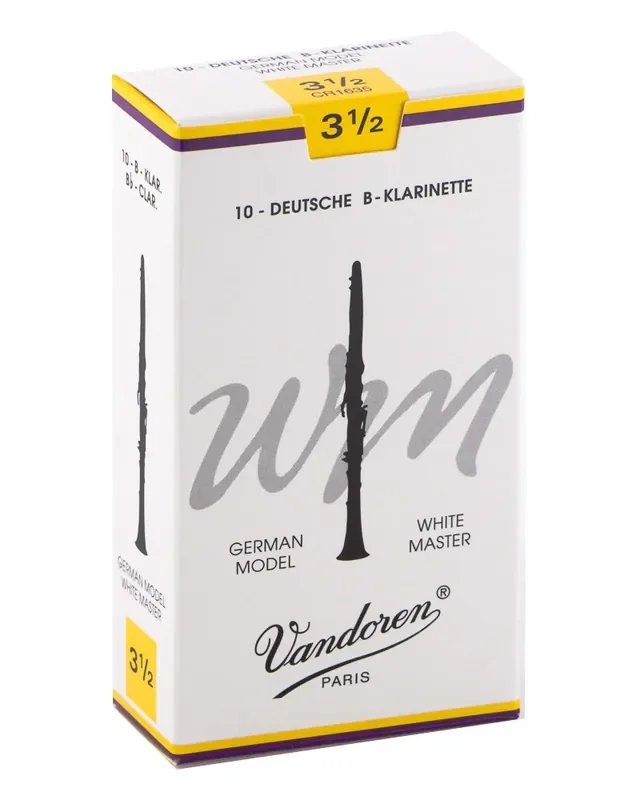 Vandoren Bb Clarinet White Master Reeds Strength 3.5; Box of 10