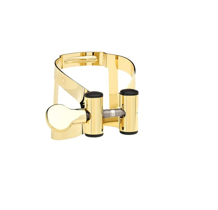 Vandoren M O Ligature and Plastic Cap for Soprano Saxophone; Gilded Finish