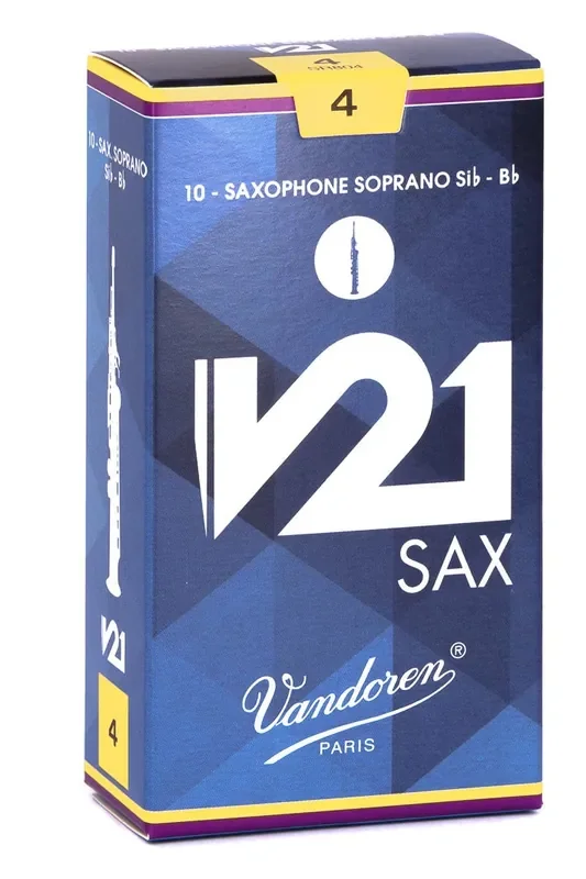 Vandoren Soprano Sax V21 Reeds Strength 4; Box of 10