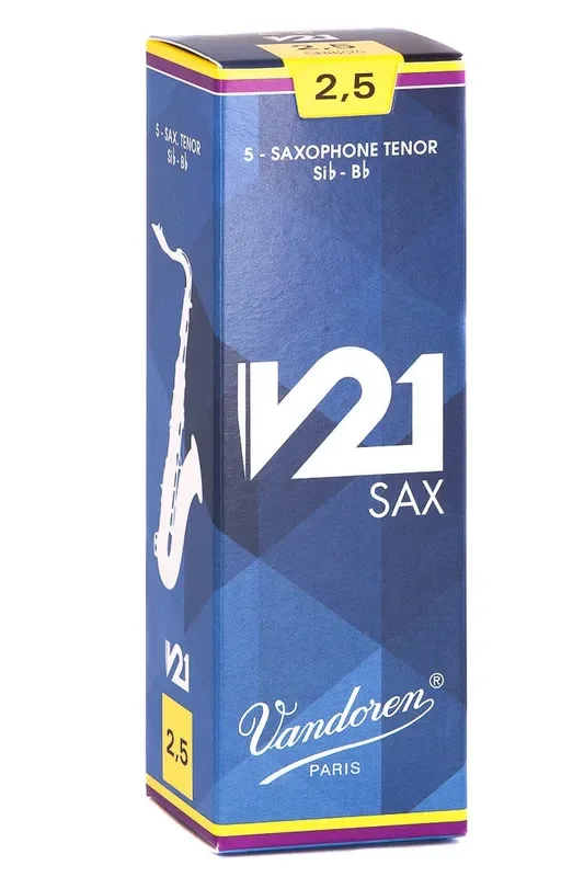 Vandoren Tenor Sax V21 Reeds Strength 2.5; Box of 5
