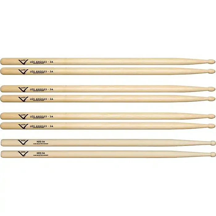 Vater Buy 3 5A Wood Drum Stick Pairs, Get 1 Free KEG 5A Pair Guitar Center