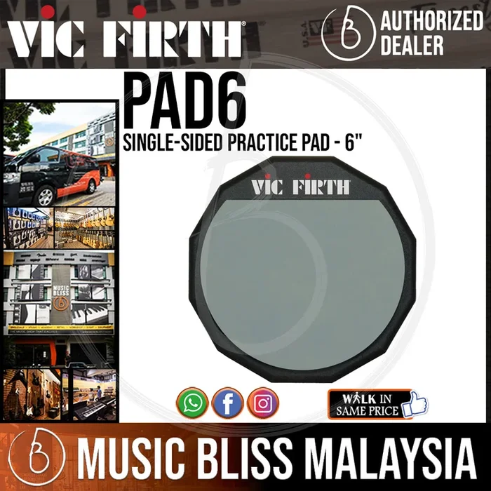 Vic Firth Single-sided Practice Pad – 6″ (PAD6)