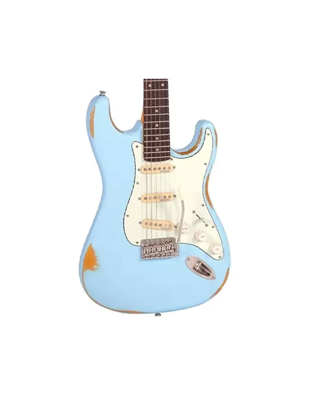 Vintage Icon Series V6 Distressed SSS – Laguna Blue
