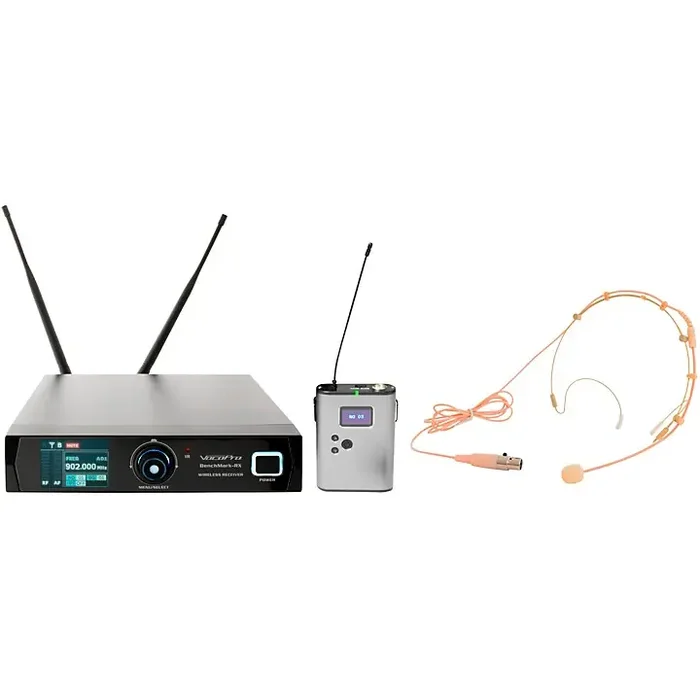 VocoPro Benchmark-BOM True diversity wireless bodypack system with omnidirectional headset microphone Guitar Center