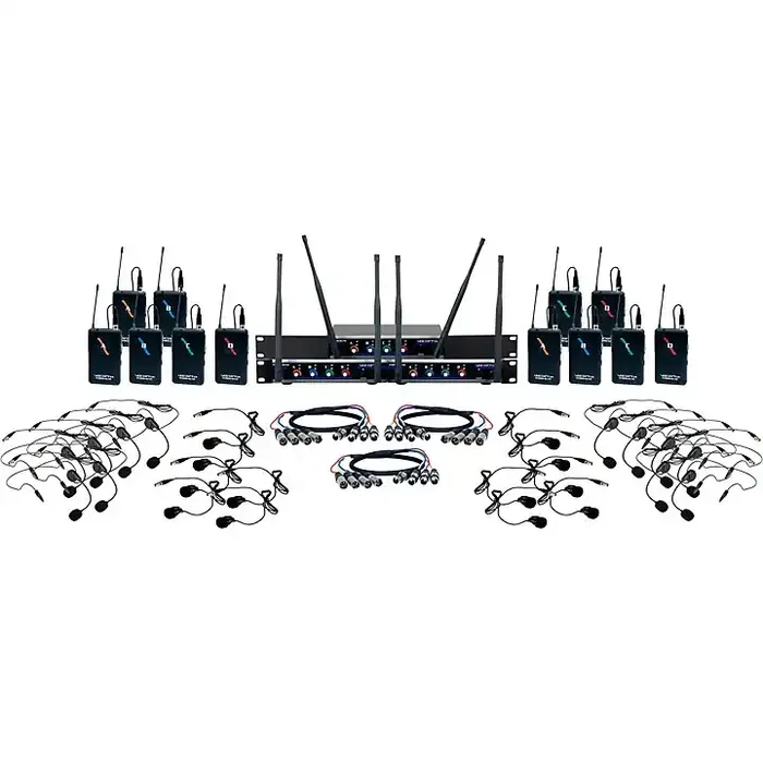VocoPro DIGITAL-PLAY-12 12-Channel UHF Wireless Headset/Lapel Microphone System, 900-927.2mHz 902-928 MHz Black Guitar Center