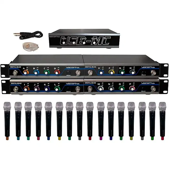 VocoPro USB-ACAPELLA-16 16-Channel Wireless Microphone/USB Interface Package, 902-927.2mHz Guitar Center