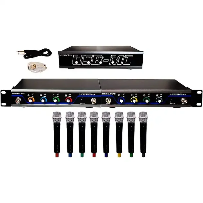 VocoPro USB-ACAPELLA-8 8-Channel Wireless Microphone/USB Interface Package, 902-927.20mHz Guitar Center