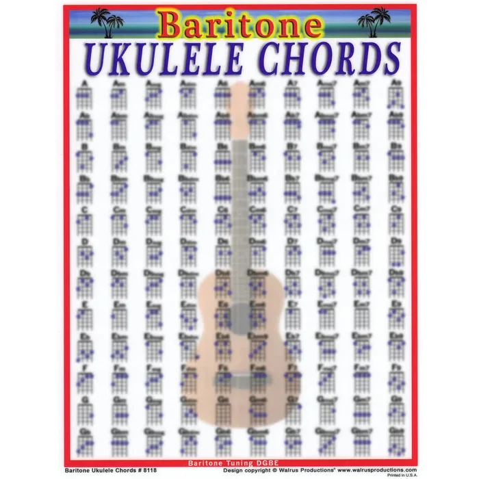 Walrus 8118 Baritone Ukulele Chord Chart