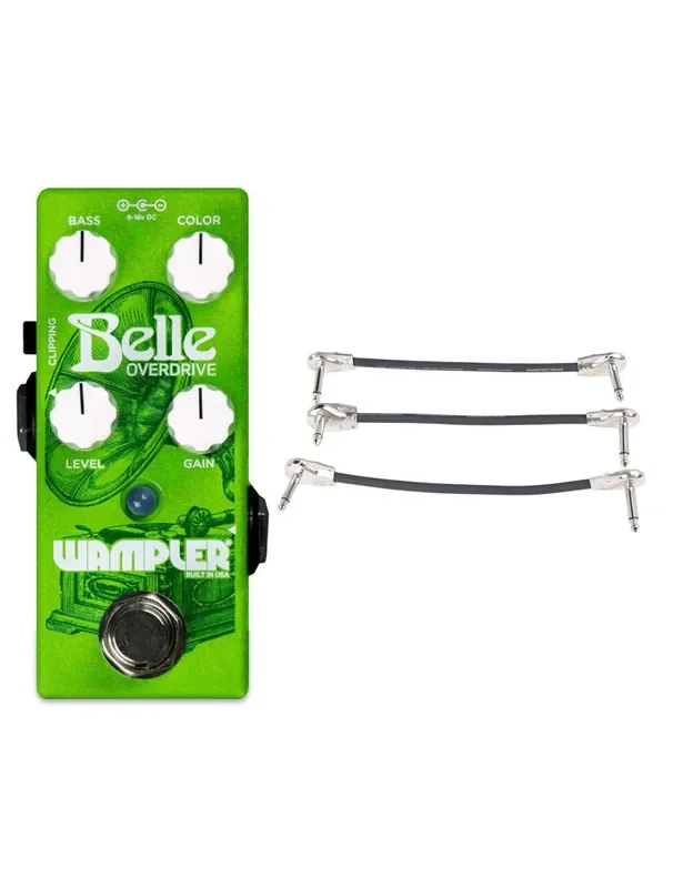 Wampler Belle Overdrive Pedal + Gator Patch Cable 3 Pack