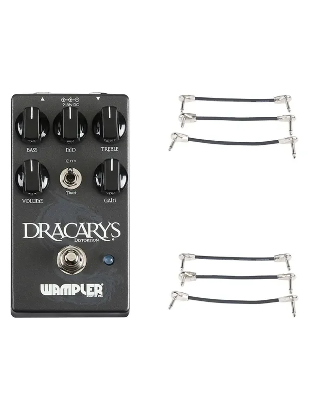 Wampler Dracarys High Gain Distortion + 2x Gator Patch Cable 3 Pack