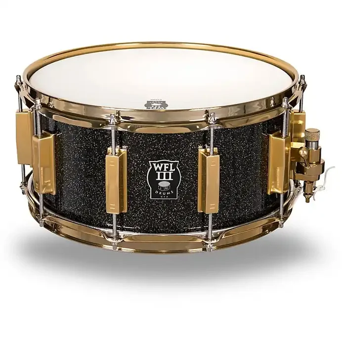 WFLIII Drums Signature Metal Snare Drum With Gold Hardware 14 x 6.5 in. Black Sparkle Guitar Center