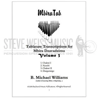 Williams-Tablature Transcription For Mbira Dzavadzimu Vol. 3